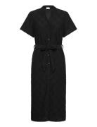 Videlea V-Neck S/S Midi Dress/R/Vol Knelang Kjole Black Vila