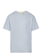 Essential Cotton-Blend T-Shirt Tops T-shirts Short-sleeved Blue Mango