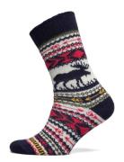 Winter Alpaca Moose 1-Pack Underwear Socks Regular Socks Navy Alpacaso...