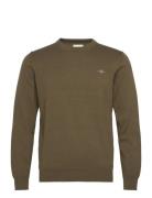 Classic Cotton C-Neck Tops Knitwear Round Necks Green GANT