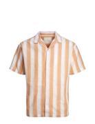 Jprccsummer Stripe Resort Shirt S/S Ln Tops Shirts Short-sleeved Cream...
