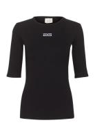 Drewgz Half Sleeve Logo Top Tops T-shirts & Tops Short-sleeved Black G...