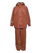 Basic Rainwear Suit -Solid Outerwear Rainwear Rainwear Sets Brown CeLa...