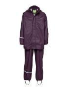 Basic Rainwear Set -Solid Pu Outerwear Rainwear Rainwear Sets Purple C...