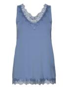 Rwbillie Sl Lace V-Neck Top Tops T-shirts & Tops Sleeveless Blue Rosem...