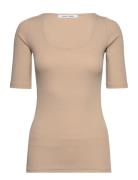 Alexa Tee 7542 Tops T-shirts & Tops Short-sleeved Beige Samsøe Samsøe