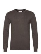 Melange Round Neck Knit Tops Knitwear Round Necks Brown Lindbergh