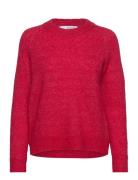 Slflulu Ls Knit O-Neck Noos Tops Knitwear Jumpers Red Selected Femme