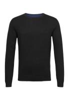 Basic Crew Neck Sweater Tops Knitwear Round Necks Black Tom Tailor