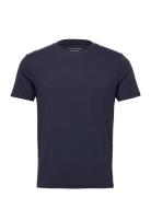 Bamboo/Cotton Crew Tee Tops T-shirts Short-sleeved Navy Panos Emporio