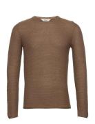 Sdjarah Tops Knitwear Round Necks Brown Solid