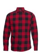 Jjegingham Twill Shirt L/S Tops Shirts Casual Red Jack & J S