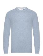 Slhnewcoban Lambs Wool Crew Neck W Noos Tops Knitwear Round Necks Blue...