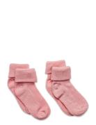 Baby Rib Sock W. Fold Socks & Tights Baby Socks Pink Minymo