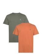 2 Pack Monologo T-Shirt Tops T-shirts Short-sleeved Khaki Green Calvin...