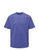 Onsfred Life Rlx Ss Tee Noos Tops T-shirts Short-sleeved Blue ONLY & S...