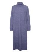 Objabbie L/S Knit Dress Pb12 Knelang Kjole Blue Object