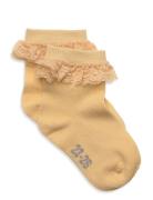 Ankle Sock W. Lace Sokker Strømper Yellow Minymo