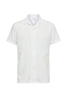 Slhreg-Air Shirt Ss Mix W Tops Shirts Short-sleeved White Selected Hom...