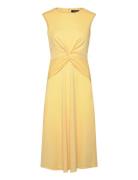 Twist-Front Jersey Dress Knelang Kjole Yellow Lauren Ralph Lauren