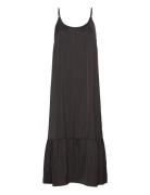 Recycle Polyester Dress Knelang Kjole Black Rosemunde
