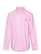 Striped Cotton Poplin Shirt Tops Shirts Long-sleeved Shirts Pink Ralph...