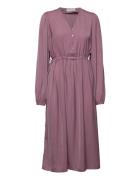 Recycled Polyester Dress Knelang Kjole Purple Rosemunde