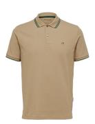 Slhdante Sport Ss Polo Noos Tops Polos Short-sleeved Beige Selected Ho...