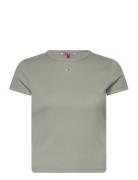 Tjw Bby Essential Rib Ss Tops T-shirts & Tops Short-sleeved Green Tomm...