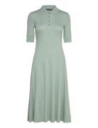 Cotton-Blend Polo Dress Knelang Kjole Green Lauren Ralph Lauren