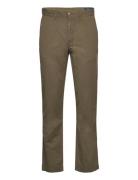 Straight Fit Linen-Cotton Pant Bottoms Trousers Chinos Khaki Green Pol...