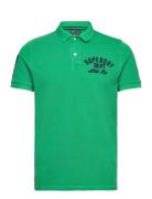 Applique Classic Fit Polo Tops Polos Short-sleeved Green Superdry