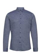 Linen/Cotton Shirt L/S Tops Shirts Casual Blue Lindbergh