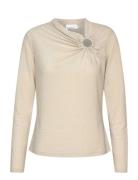 Karlakb Top Tops T-shirts & Tops Long-sleeved Beige Karen By Simonsen