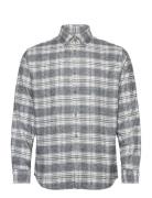 Slhregrobin-Flannel Check Shirt Tops Shirts Casual Grey Selected Homme