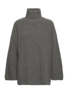 Slfmary Ls Long Knit Roll Neck Tops Knitwear Turtleneck Grey Selected ...