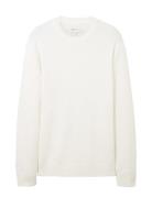 Structured Basic Knit Tops Knitwear Round Necks White Tom Tailor