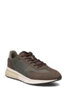 Leather Mixed Sneakers Lave Sneakers Khaki Green Mango