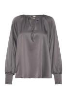 Fqbliss-Blouse Tops Blouses Long-sleeved Silver FREE/QUENT