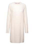 Soft Wool Ao Cable C-Nk Dress Knelang Kjole Cream Tommy Hilfiger