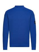 Badge Relaxed Sweater Tops Knitwear Round Necks Blue Calvin Klein Jean...