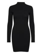 Iconic Rib Mini Knit Dress Ls Dresses Knitted Dresses Black Calvin Kle...