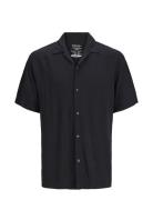 Jjejeff Solid Resort Shirt Ss Sn Tops Shirts Short-sleeved Black Jack ...