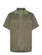Borg Toweling Pool Shirt Tops Shirts Short-sleeved Khaki Green Björn B...