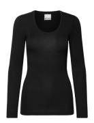 Ihzola Plain Ls Tops T-shirts & Tops Long-sleeved Black ICHI