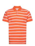 Stripe Ss Polo Tops Polos Short-sleeved Orange GANT