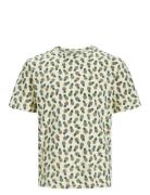 Jjsunshade Aop Tee Ss Crew Neck Tops T-shirts Short-sleeved Green Jack...