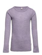 Blouse Ls - Solid Tops T-shirts Long-sleeved T-shirts Purple CeLaVi