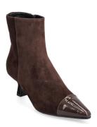 Tip Low Bootie Shoes Boots Ankle Boots Ankle Boots With Heel Brown Apa...
