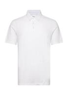 Regular Linen Look Polo - Gots/Vega Tops Polos Short-sleeved White Kno...